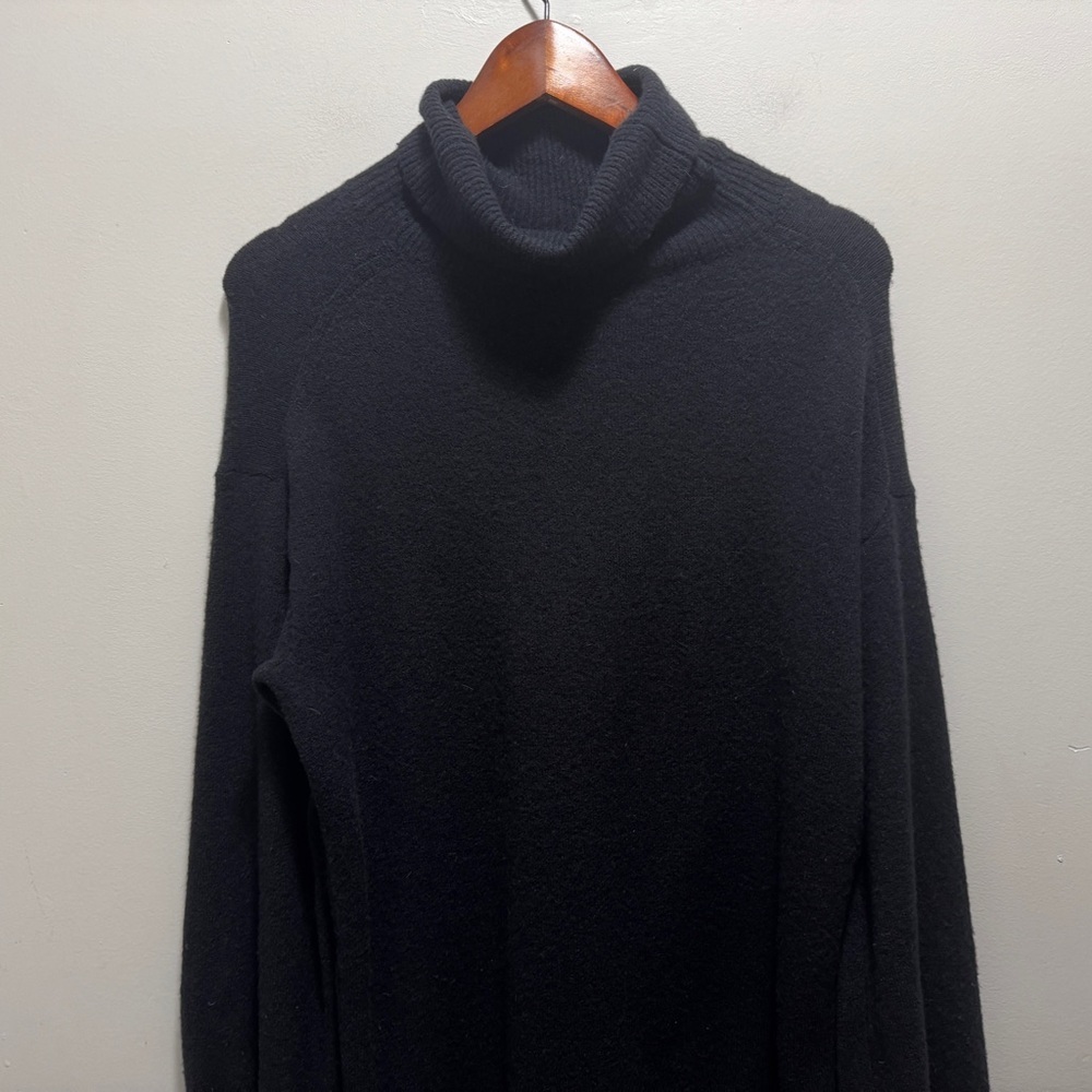 J Crew Black Merino Wool Turtleneck Long Sleeve Dress Size Large - Picture 6 of 11